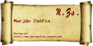 Marján Zsófia névjegykártya