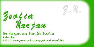 zsofia marjan business card